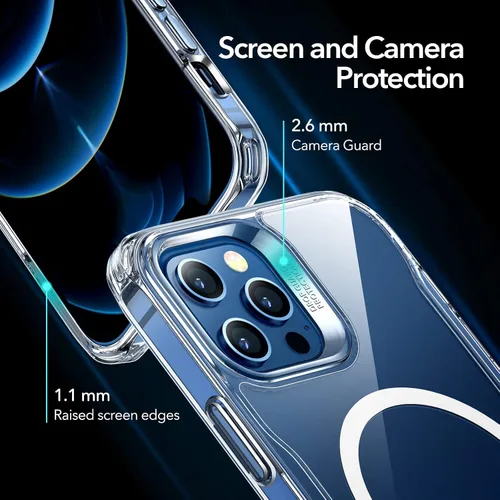 Miniatura 6 de ESR para iPhone 12 Pro Max Funda, Funda de Teléfono Magsafe Compatible con iPhone 12 Pro Max con Carga Inalámbrica Magnética HaloLock, Parte Trasera