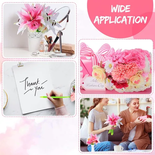 Miniatura 3 de BBTO 24 bolígrafos con forma de flor para mujeres, margarita, rosa, lirio, clavel, con punta de flor, bolígrafo de gel negro, regalo para el Día