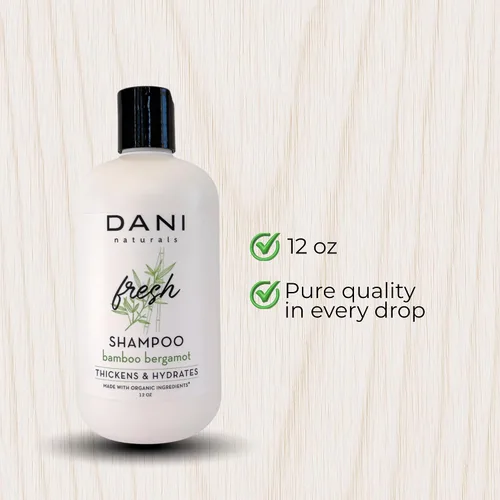 Miniatura 3 de DANI Naturals Bamboo Bergamota Champú sin sulfato, vegano, hidratante, espesa e hidrata, 12 onzas líquidas