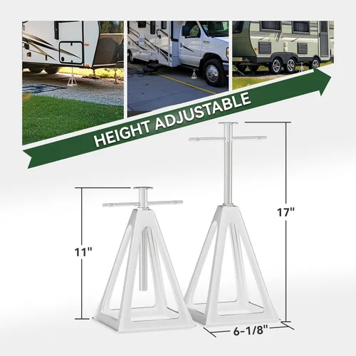 Miniatura 3 de RVGUARD Paquete de 1 gato de apilamiento para caravana, gatos estabilizadores de aluminio para remolques de caravana, soporte individual de hasta