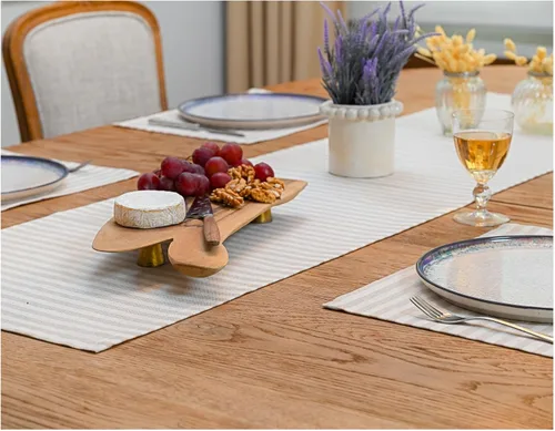 Miniatura 2 de Camino de mesa, caminos de mesa de algodón para cocina y comedor, camino de Acción de Gracias, camino de mesa de comedor lavable, juego de 4