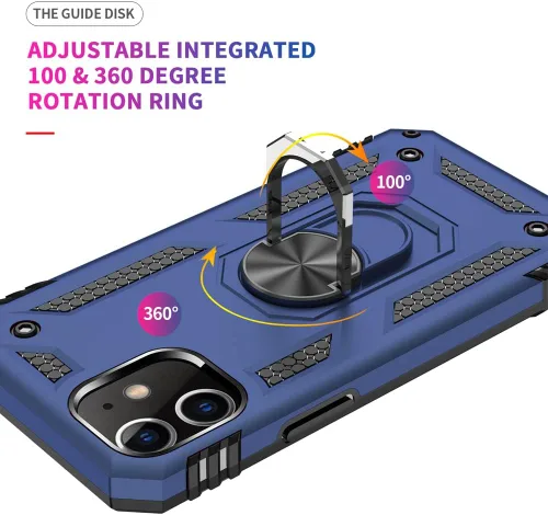 Miniatura 3 de Funda para iPhone 12, iPhone 12 Pro, [grado militar de 16 pies probada en caídas], anillo protector a prueba de golpes para iPhone 12/12 Pro, azul