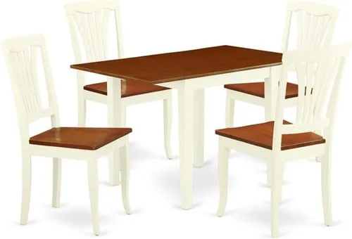 Miniatura 9 de East West Furniture NDAV3-BCH-W - Juego de comedor de 3 piezas que contiene una mesa de comedor rectangular con gotas y 2 sillas de cocina, 30 x 48