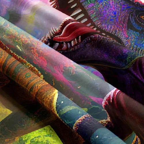 Miniatura 6 de Tapiz decorativo de dinosaurio para dormitorio de niños, genial animal antiguo T-Rex Forest Art Tapices para colgar en la pared, póster