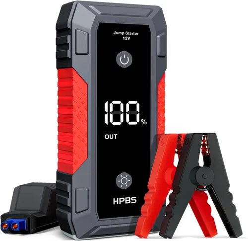 Miniatura 10 de Arrancador de 6000A con compresor de aire, arrancador de batería de automóvil portátil con inflador de neumáticos de 150 PSI para motores de hasta