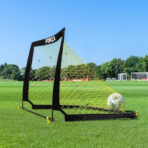 Miniatura 5 de FORZA Portería de fútbol cuadrada desplegable [4 tamaños] Postes portátiles para práctica de tiro para niños – Pop-Up en minutos Un solo o par