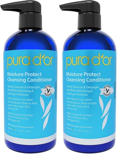 Miniatura 7 de PURA D'OR Acondicionador limpiador de protección de humedad (16 onzas) desenreda y restaura el cabello con aceite de argán, lavanda, sin sulfato