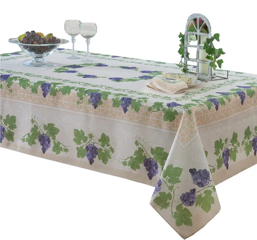 Miniatura 8 de Home Bargains Plus Mantel cuadrado de tela, 52 x 52 pulgadas, vino de Burdeos Provenza, para interiores y exteriores, resistente a las manchas y al