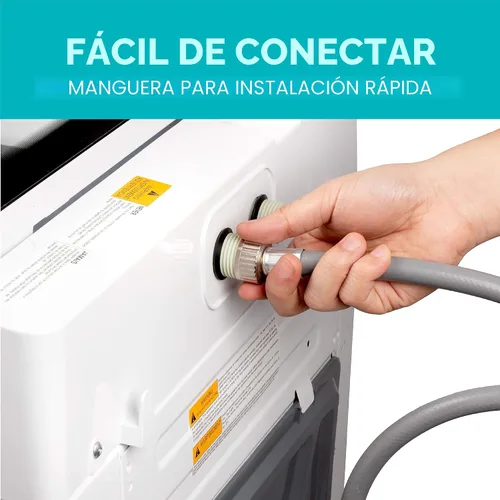 Miniatura 5 de BLACK+DECKER Lavadora portátil pequeña, lavadora para uso doméstico, lavadora portátil de 1.7 pies cúbicos con 8 ciclos, tapa transparente