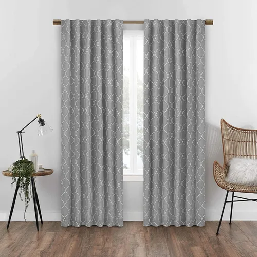 Miniatura 6 de Eclipse Absolute Zero Nora Geo - Cortinas opacas con aislamiento térmico y bolsillo para barra, para dormitorio, panel individual, 50 x 63 pulgadas