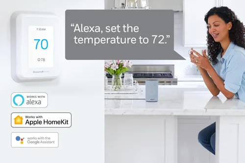 Miniatura 9 de Honeywell Home Termostato inteligente T9 WiFi con 1 sensor inteligente de habitación, pantalla táctil, Alexa y Google Assist