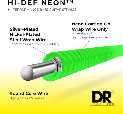 Miniatura 3 de DR Strings Cuerdas de guitarra acústica HI-DEF NEON (NGB-45)