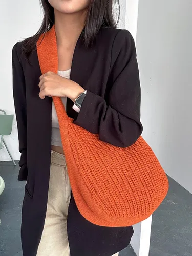 Miniatura 38 de ENBEI Bolsos de hombro para mujer Bolsos de ganchillo Bolso de punto grande Bolso de mano estético para la escuela lindo Bolsas de mano Bolsa