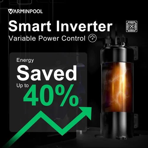 Miniatura 4 de Bomba de calor para piscina sobre el suelo de 16000 BTU, calentador de piscina para 5400 galones, control inteligente WiFi, intercambiador de calor