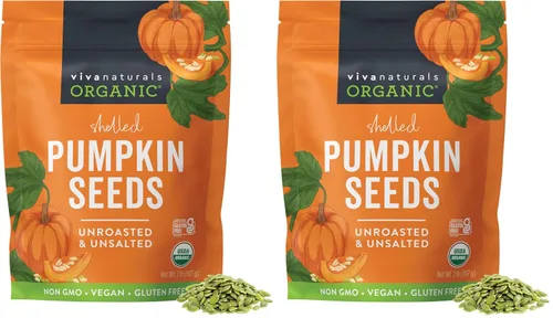 Miniatura 9 de Viva Naturals Semillas de calabaza orgánicas, 2 libras (32 onzas, 907 g) – Despeladas, sin tostar, sin sal, sin transgénicos, veganas, buena fuente