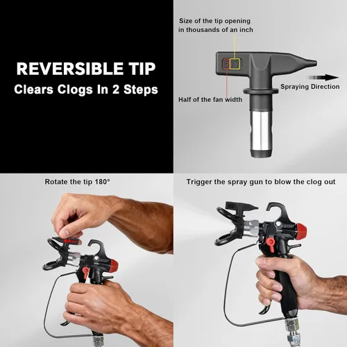 Miniatura 2 de AEROPRO Tools - Juego de 12 puntas de pulverizador de pintura sin aire, 10 puntas de boquilla de pulverización reversibles, 1 protector de punta