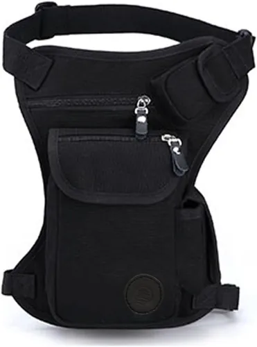 Hebetag Riñonera para exteriores, bolsa de lona para hombres y mujeres, para viajes, táctica, motocicleta, ciclismo, senderismo, camping, muslo,