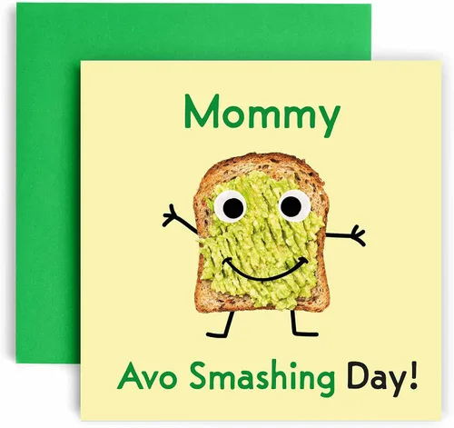 Huxters Tarjetas de cumpleaños para mujer – Tarjeta de feliz cumpleaños de Avo Smashing Mommy para cumpleaños, Día de la Madre – Tarjeta de