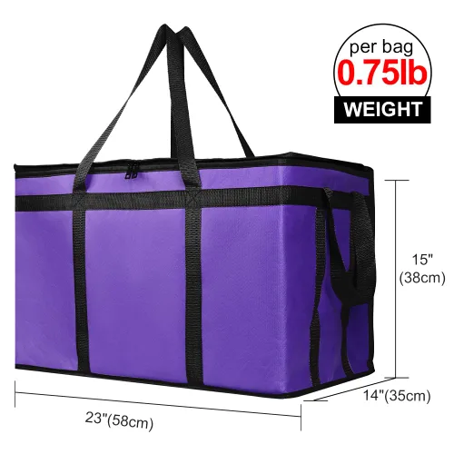 Miniatura 61 de Bodaon Paquete de 10 bolsas aisladas para entrega de alimentos para comidas calientes y frías, bolsas térmicas y enfriadoras, bolsa aislante de Negro
