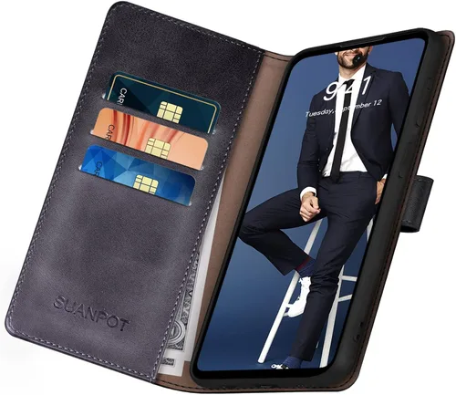 Miniatura 5 de SUANPOT Funda tipo cartera para Motorola (Moto G Power 2023) 【Bloqueo RFID】 Soporte para tarjetas de crédito, funda de piel sintética con tapa