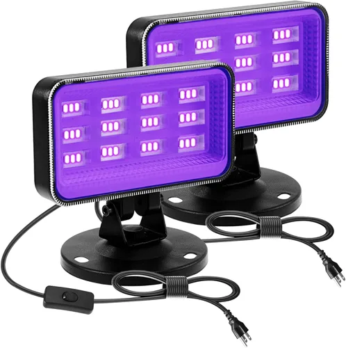 Luces negras de 30 W para fiesta brillante, luz LED de alta potencia para exteriores, luz de inundación, luz negra impermeable IP66, foco de luz