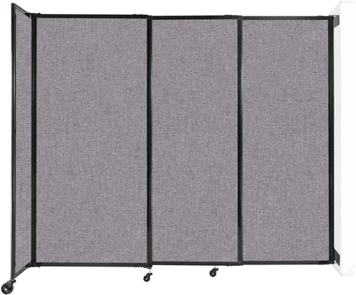 Miniatura 22 de Divisor de habitación de pared recta deslizante montado en la pared Anchos ajustables Ruedas de bloqueo Separador de habitación Paneles