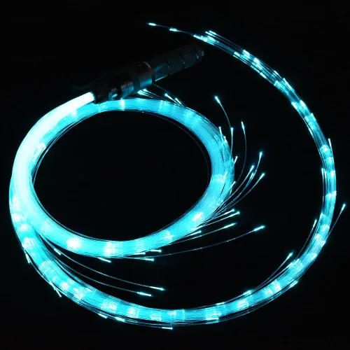 Firework Látigo de fibra óptica, luz LED para bailar, juguete giratorio de 360°, 40 modos de efecto de color, ligero y portátil para fiestas al aire