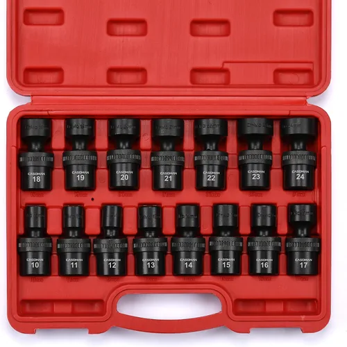 Miniatura 2 de CASOMAN Juego de 15 dados de impacto universales estándar de 1/2", 6 puntos, métrico, 10-24mm