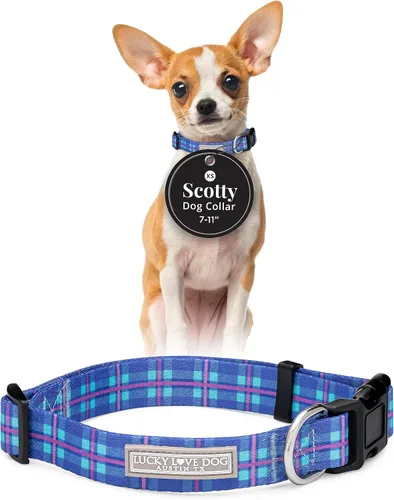 Miniatura 90 de Lucky Love Dog - Collar para perras pequeñas, diseño Blackbird de estampado alegre con flores de primavera y verano, talla XS
