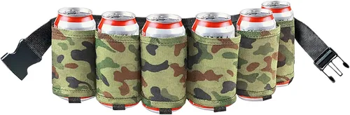 Miniatura 9 de BLIRITEL Cinturón de cerveza, paquete de 6 soportes para cinturón de cerveza para hombres, funda de cinturón de soda de cerveza, bolsa de cintura