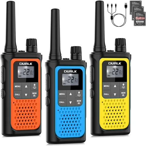 Miniatura 11 de Walkie Talkies para adultos de largo alcance, paquete de 2 walkie talkies recargables, 22 canales FRS, radios bidireccionales con receptor