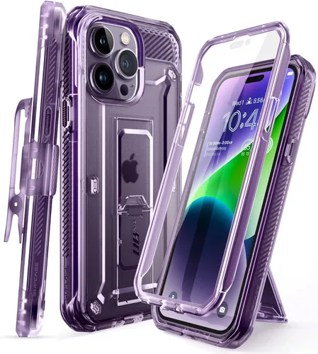Miniatura 10 de SUPCASE Funda para iPhone 14 Pro Max con protector de pantalla (Unicorn Beetle Pro), [soporte integrado y clip para cinturón] Funda protectora