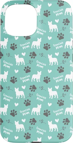 Miniatura 6 de Funda para iPhone 13 Pro Max Frenchie Mom Bulldog Francés Mamá Azul Mujeres