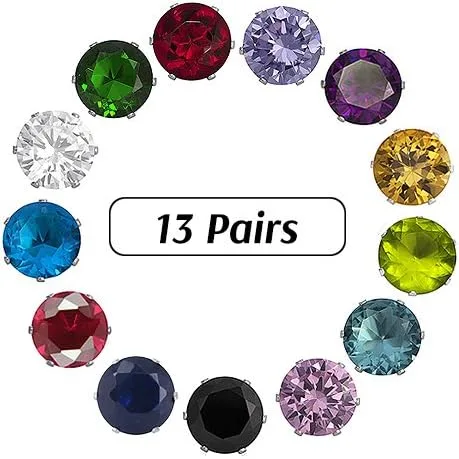 Miniatura 3 de 4mm Round Cubic Zirconia Post Back 925 Sterling Silver CZ Stud Earrings for Women Sets