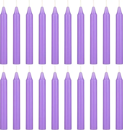 Miniatura 37 de MEGA CANDLES 20 piezas de velas cónicas mini sin perfume amarillas exquisitas, 10 cm de alto x 1 cm de diámetro, Campanas Mágicas, Encantamiento