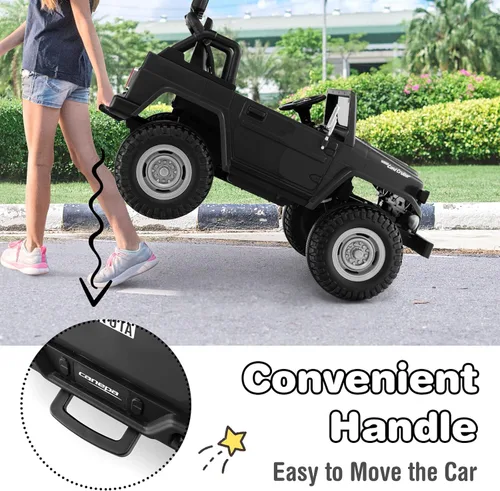 Miniatura 6 de Costzon Auto de 2 plazas, camión Toyota FJ40 con licencia de 12 V con control remoto de 2.4 G, suspensión de resorte, caja de almacenamiento, luces