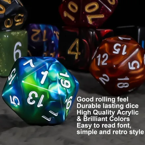 Miniatura 6 de QMay DND Juego de Dados - 25x7 (175 piezas) Dados Poliédricos Compatibles con Dungeons and Dragons D&D RPG MTG Juegos de Mesa. 25 juegos de 7 dados