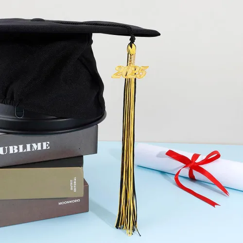 Miniatura 67 de Borla 2025, 1 unidad, borla de graduación para graduados 2025, borla 2025 con dijes de fecha dorada 2025 para fiestas de graduación, ceremonias