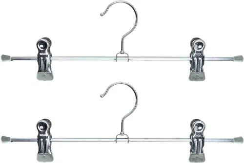 Miniatura 11 de Mawa by Reston Lloyd - Percha de ropa para pantalones y faldas con dos clips antideslizantes, estilo K/30D, 12 pulgadas, juego de 12, negro