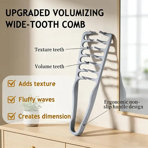 Miniatura 2 de 2 peines de textura para hombre, peine de pelo de dientes anchos voluminosos para hombre, textura esponjosa, herramienta de volumen de raíces