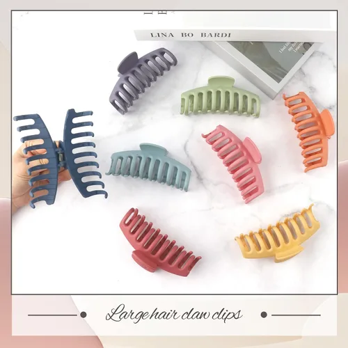 Miniatura 3 de Pinzas grandes para el cabello de 4.3 pulgadas para cabello fino y rizado, pinzas de pelo mate grandes de plátano, clip de mandíbula de sujeción