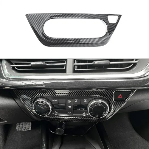 Miniatura 3 de YOUTOOCAR Cubierta de panel de botón de CA compatible con accesorios Chevrolet Trax 2024-2026 (patrón de fibra de carbono)