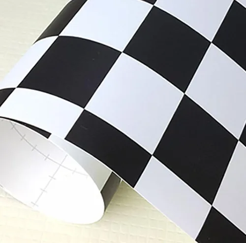 Miniatura 6 de Redodeco Azulejos adhesivos de mosaico blanco y negro para salpicaduras, película de vinilo brillante, para encimera de cocina, papel tapiz, papel