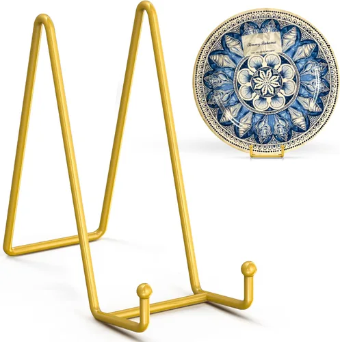 Miniatura 10 de TR-LIFE Soporte de exhibición de platos, soporte de 3 pulgadas + marco de metal para imagen, plato decorativo, caballete de fotos, arte de mesa