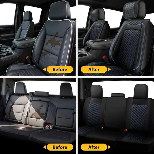 Miniatura 6 de Octomo Juego completo de fundas de asiento compatibles con Chevy Silverado GMC Sierra Custom Fit 2007 a 2025 1500 2500HD 3500HD Crew Double Extended