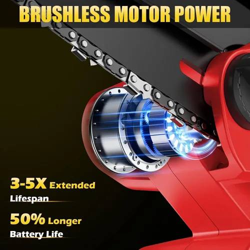 Miniatura 3 de Mini motosierra inalámbrica, compatible con batería Milwaukee M18, motosierra eléctrica sin escobillas de 6 pulgadas, motosierra de mano
