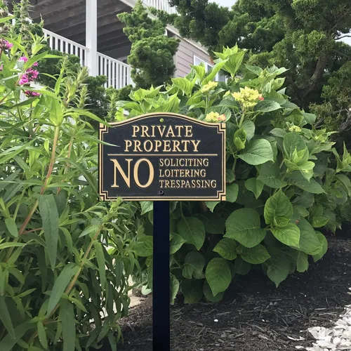 Miniatura 9 de SmartSign Letrero de Propiedad Privada para Patio, Placa de Jardín Sin Solicitar Merodear Traspasar Placa de Aluminio de 5.75" x 9.5" con Estaca