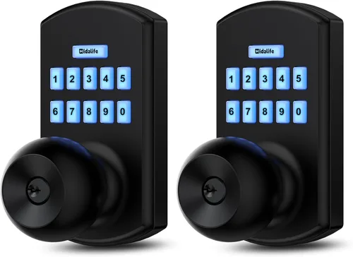 Miniatura 9 de Hidalife Pomo de puerta inteligente con teclado, cerradura de puerta de entrada sin llave de huellas dactilares para puerta delantera, modo de paso