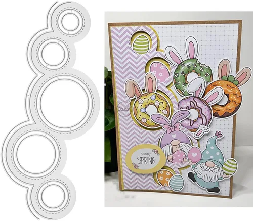 Miniatura 31 de DzIxY Juego de troqueles de corte de metal de encaje con flores antiguas para hacer tarjetas, juegos de troqueles de papel de gofrado, plantillas