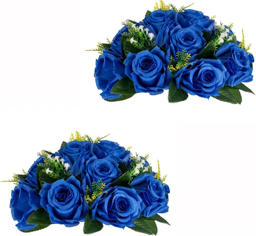 Miniatura 28 de Centros de mesa de flores para mesas de boda: decoraciones de mesa de Halloween, bolas de flores negras, centros de mesa para compromiso, ceremonia